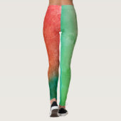 Pastel Bleek Turquoise Coral Abstract Art Leggings (Achterkant)