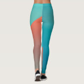 Pastel Bleek Turquoise Coral Abstract Art Leggings (Achterkant)