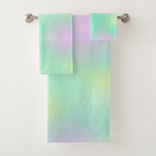 Pastel Bleek Turquoise Pink Abstracte Art Bad Handdoek (Insitu)