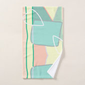 Pastel Bleek Turquoise Pink Abstracte Art Bad Handdoek (Handdoek)