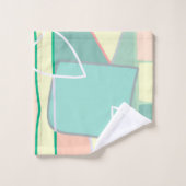 Pastel Bleek Turquoise Pink Abstracte Art Bad Handdoek (Wasdoekje)
