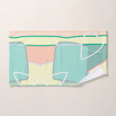 Pastel Bleek Turquoise Pink Abstracte Art Bad Handdoek (Handdoek)