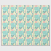 Pastel Bleek Turquoise Pink Abstracte Art Cadeaupapier (Vlak)