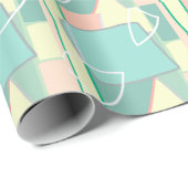 Pastel Bleek Turquoise Pink Abstracte Art Cadeaupapier (Rol Hoek)
