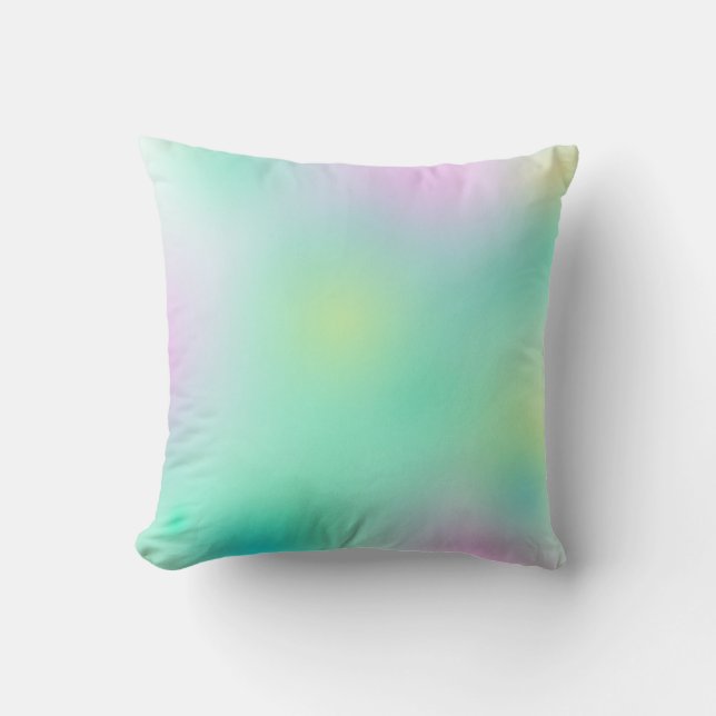 Pastel Bleek Turquoise Pink Abstracte Art Kussen (Voorkant)