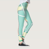 Pastel Bleek Turquoise Pink Abstracte Art Leggings (Rechts)