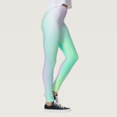 Pastel Bleek Turquoise Pink Abstracte Art Leggings (Rechts)