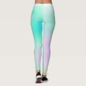 Pastel Bleek Turquoise Pink Abstracte Art Leggings (Achterkant)