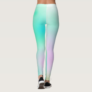 Pastel Bleek Turquoise Pink Abstracte Art Leggings