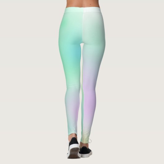 Pastel Bleek Turquoise Pink Abstracte Art Leggings (Achterkant)