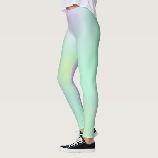 Pastel Bleek Turquoise Pink Abstracte Art Leggings (Links)