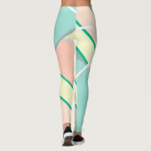 Pastel Bleek Turquoise Pink Abstracte Art Leggings (Achterkant)
