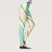 Pastel Bleek Turquoise Pink Abstracte Art Leggings (Rechts)