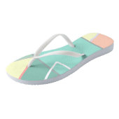 Pastel Bleek Turquoise Pink Abstracte Art Teenslippers (Schuin)