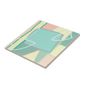 Pastel Bleek Turquoise Pink Abstracte Art Tegeltje (Zijkant)