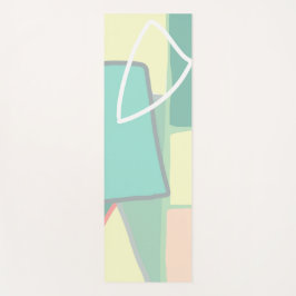 Pastel Bleek Turquoise Pink Abstracte Art Yogamat