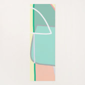 Pastel Bleek Turquoise Pink Abstracte Art Yogamat (Achterkant)
