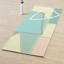 Pastel Bleek Turquoise Pink Abstracte Art Yogamat