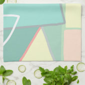 Pastel Bleek Turquoise Roze Abstracte Kunst Theedoek (Gevouwen)