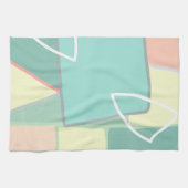 Pastel Bleek Turquoise Roze Abstracte Kunst Theedoek (Horizontaal)