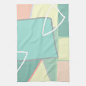 Pastel Bleek Turquoise Roze Abstracte Kunst Theedoek (Verticaal)