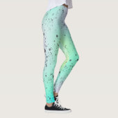 Pastel Bleek Turquoise Roze Abstracte kunstgrijze  Leggings (Rechts)