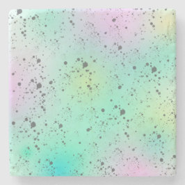 Pastel Bleek Turquoise Roze Abstracte kunstgrijze  Stenen Onderzetter