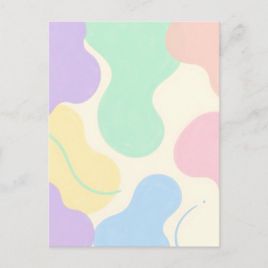 Pastel Blob Abstracte Organische Vormen Briefkaart (Voorkant)