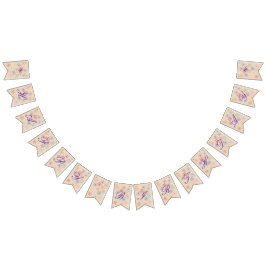 Pastel Bloeide Gelukkige Verjaardag Vlaggetjes