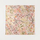 Pastel Bloeiende Bloemen  Patroon Wandkleed (Voorkant (horizontaal))