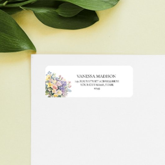 Pastel Bloeiende Wildbloemen Bloemen Bloemenbruilo Etiket