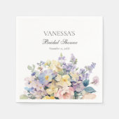 PASTEL BLOEIENDE WILDE BLOEMEN BRUIDS MONOGRAM SERVET (Voorkant)