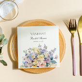 PASTEL BLOEIENDE WILDE BLOEMEN BRUIDS MONOGRAM SERVET