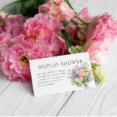 PASTEL BLOEIENDE WILDE BLOEMEN DISPLAY DOUCHE INFORMATIEKAARTJE