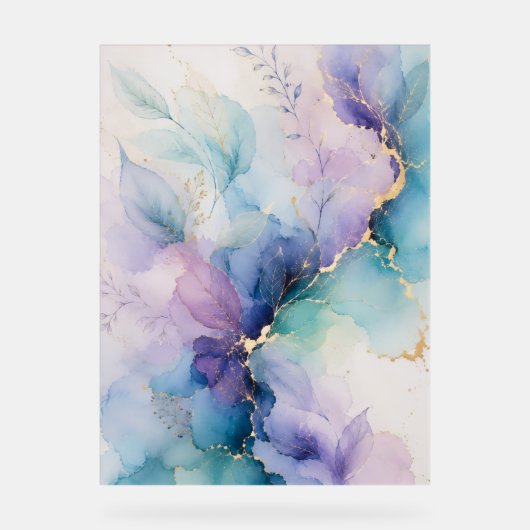 Pastel Bloem Abstract Acryl Bord (Voorkant)