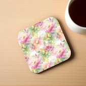 Pastel Bloem Alcohol Inkt Illustratie Bier Onderzetter