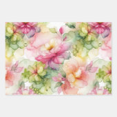 Pastel Bloem Alcohol Inkt Illustratie Grote Print Inpakpapier Vel (Voorkant 3)