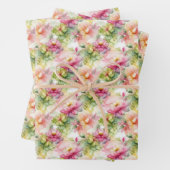 Pastel Bloem Alcohol Inkt Illustratie Kleine Print Inpakpapier Vel (In situ)