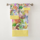 Pastel bloem badhanddoekenset bad handdoek (Insitu)