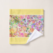 Pastel bloem badhanddoekenset bad handdoek (Wasdoekje)