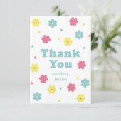 Pastel Bloem Bedankkaart (Staand voorkant)