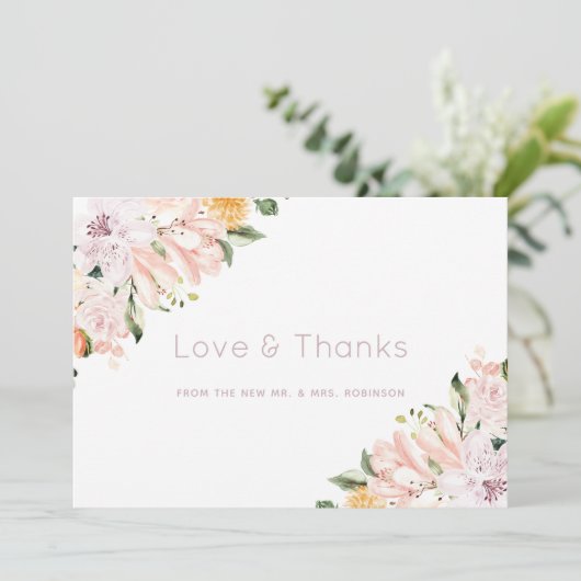 Pastel Bloem Bedankkaart (Staand voorkant)