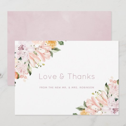 Pastel Bloem Bedankkaart (Voorkant / Achterkant)