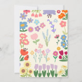 Pastel Bloem Bloemen Verjaardags Uitnodiging Vijf  (Achterkant)