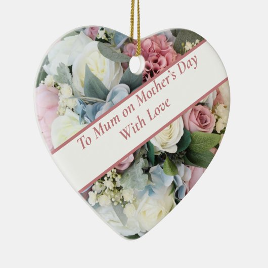 Pastel Bloem Boeket Keramisch Ornament (Rechts)