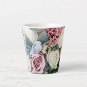 Pastel Bloem Boeket Latte Mok (Voorkant)