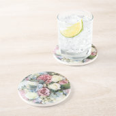 Pastel Bloem Boeket Zandsteen Onderzetter (Zijkant)