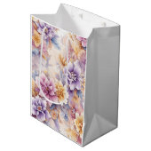 Pastel Bloem Cadeaubag Voor Haar Medium Cadeauzakje (Voorkant Gekanteld)