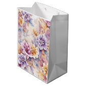 Pastel Bloem Cadeaubag Voor Haar Medium Cadeauzakje (Achterkant Gekanteld)