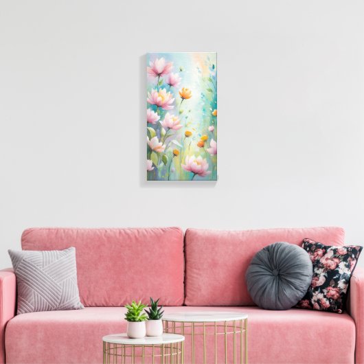Pastel Bloem Canvas Muurkunst (Insitu (Woonkamer))